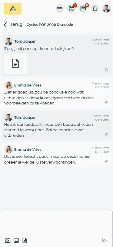 Teamchat in de medewerker app