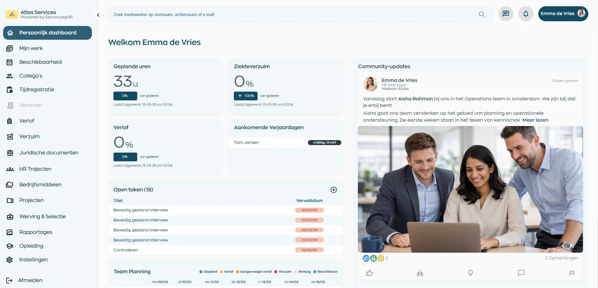 Interne updates zichtbaar in Office App en medewerker-app