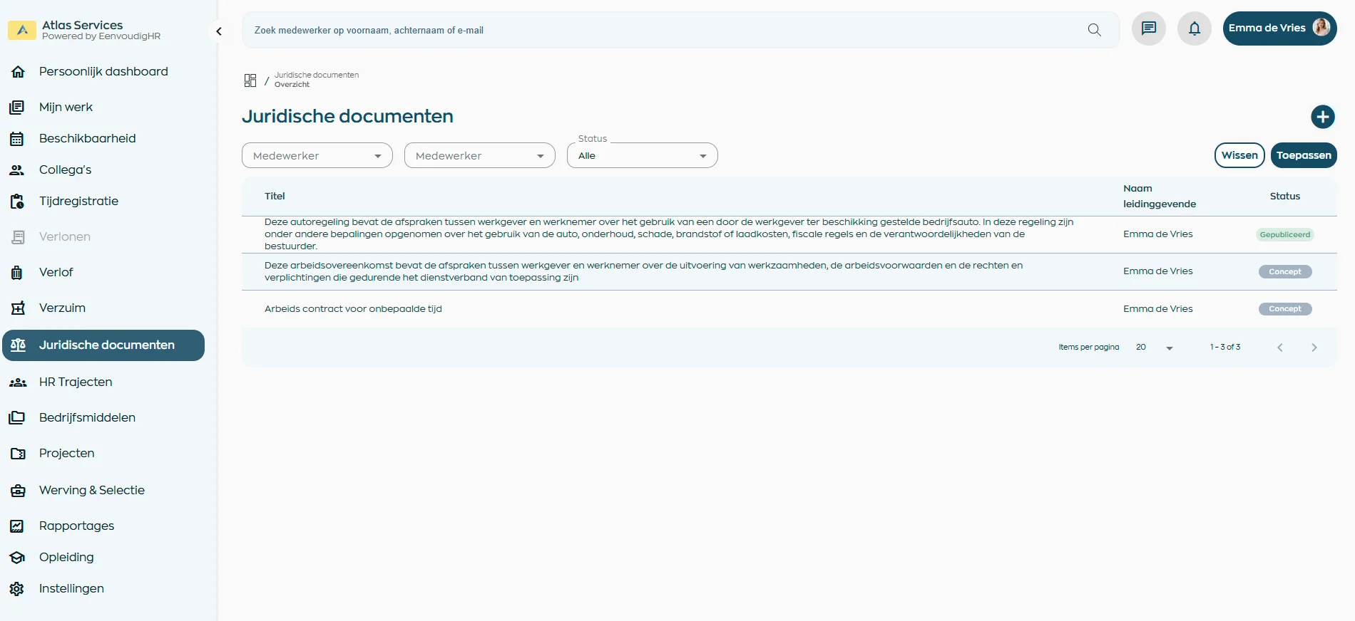 Centraal dossier met juridische documenten