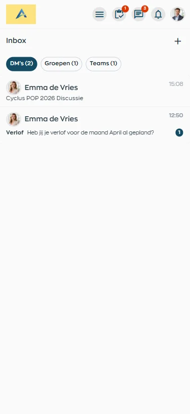 Community en chat in de medewerker app