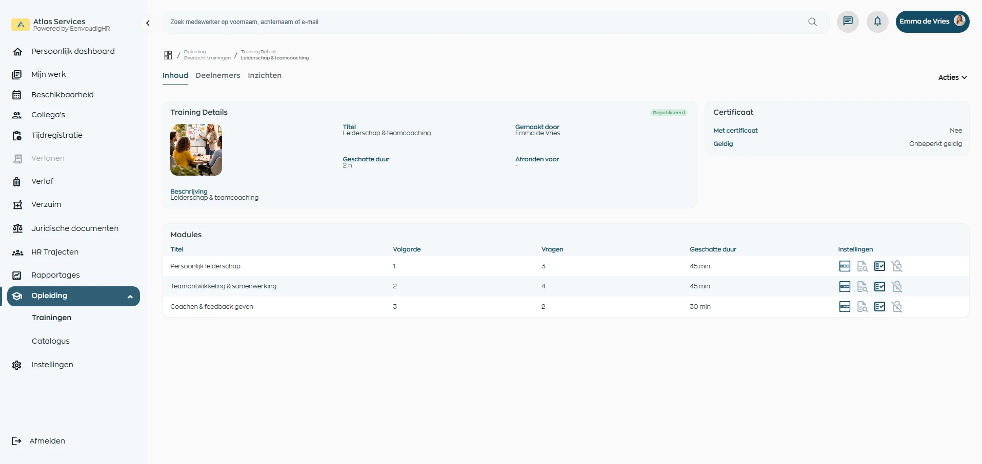 Training gekoppeld aan HR trajecten