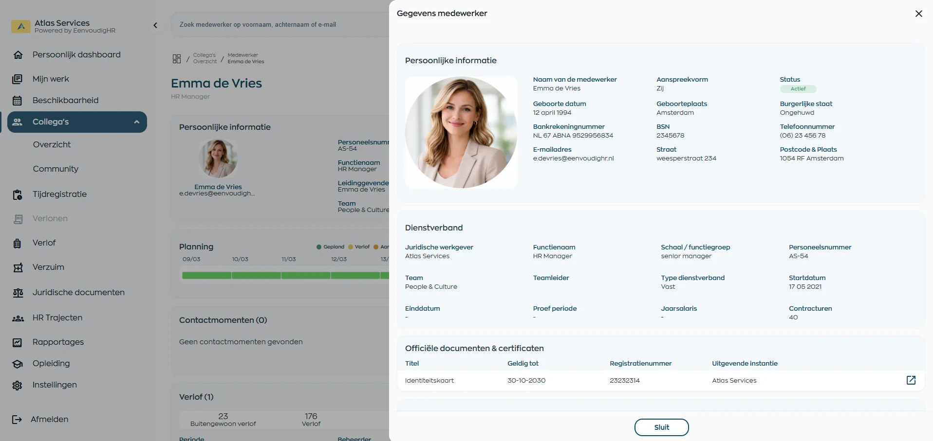 Documenten in personeelsdossier