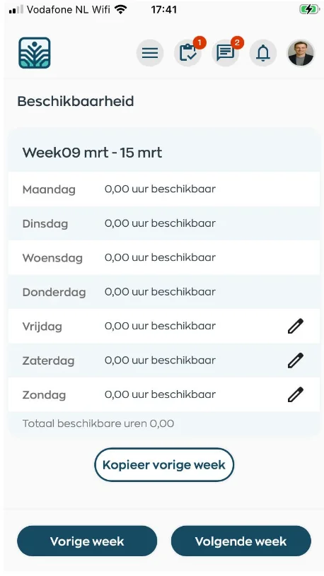 Beschikbaarheid als extra input voor planning