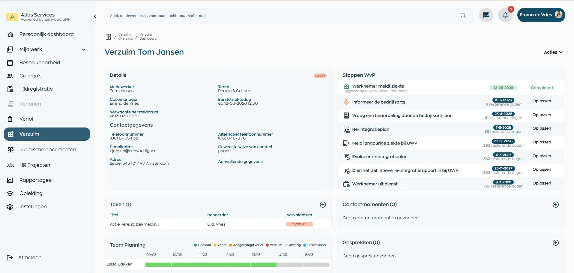 EenvoudigHRVerzuimbeheermodule